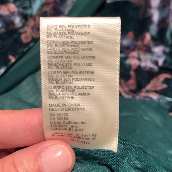 FREE PEOPLE VELVET SARONG STYLE MIDI SKIRT FLORAL MOTIF DARK GREEN KNIT LINED S - Picture 10 of 10